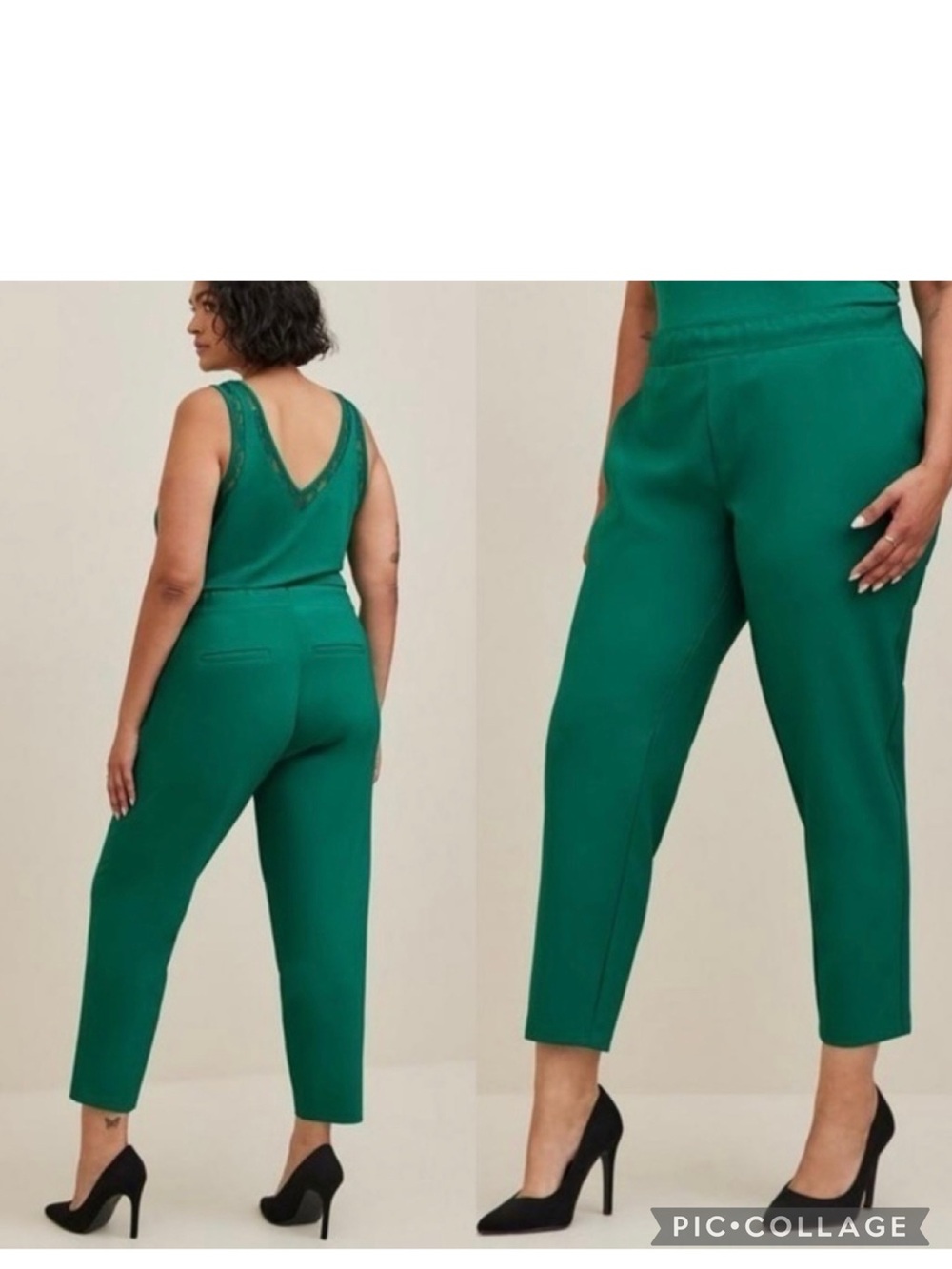 Torrid Kelly Green Relaxed Pullon Tapered Crop Pants 3T Tailored Tall